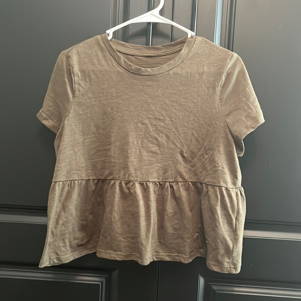 Army green, crop top, never worn